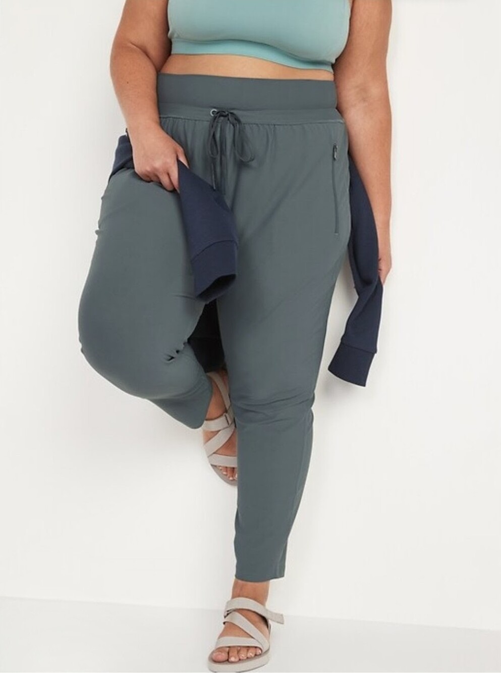 Old Navy Womens Joggers NWT Pants Stretchtech 4 Way Stretch Green Plus Size 4X‎
